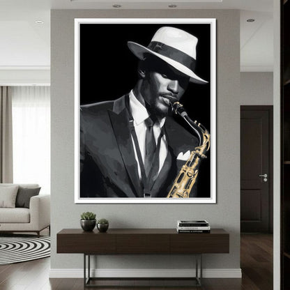 Midnight Jazz Saxophone Groove Canvas Wall Art