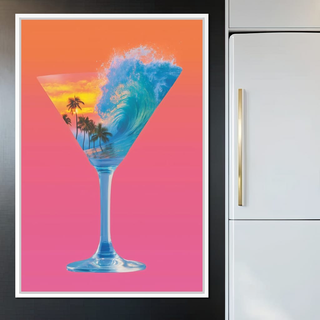 Double Exposure Martini Canvas Wall Art