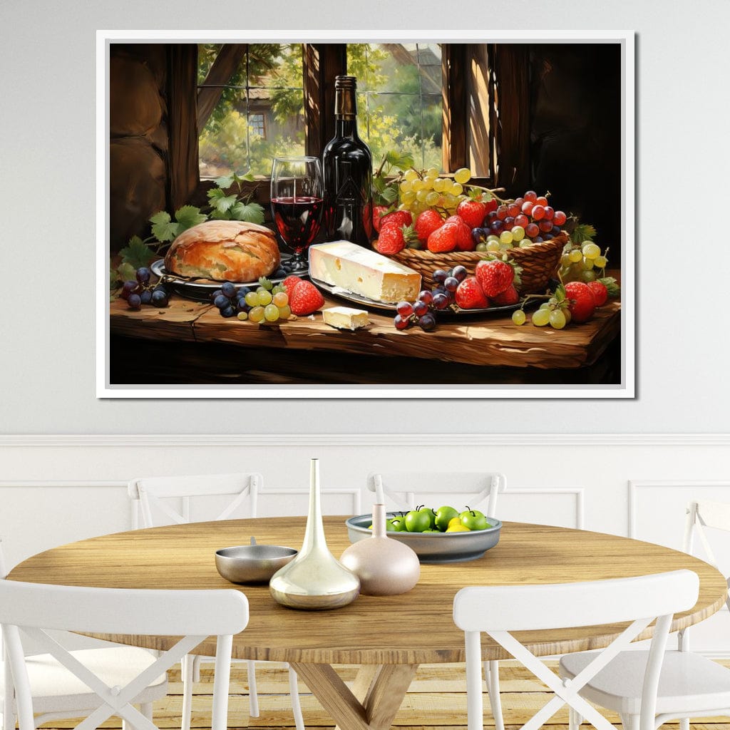 Fruit Cheese Wine 1 Canvas Wall Art
