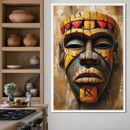Ancient Tribal Mask Vibrance 2:3 Canvas Wall Art
