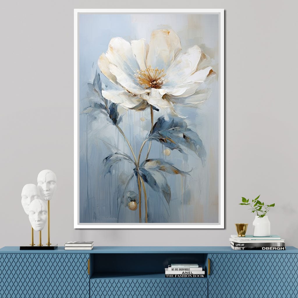 Azure Serenity Blossom Canvas Wall Art