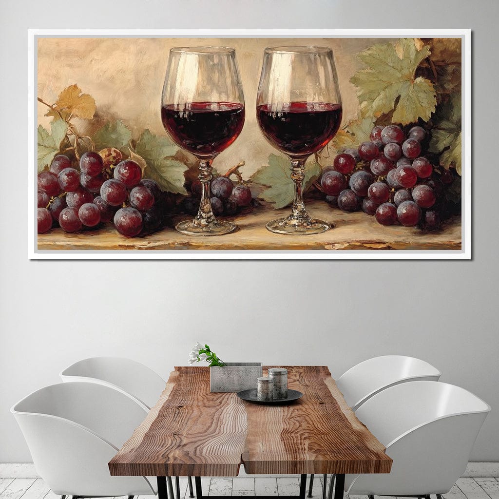Wine Lovers Vineyard Charm Canvas Wall Art