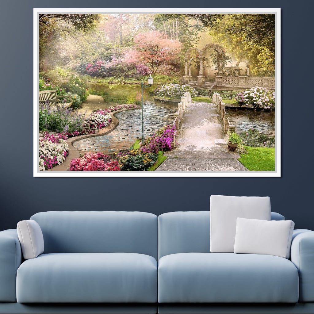 Pond Bridge Canvas Wall Art