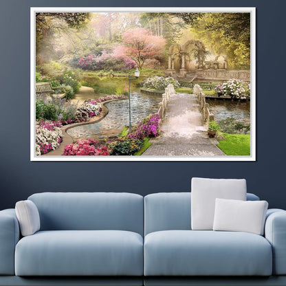 Pond Bridge Canvas Wall Art