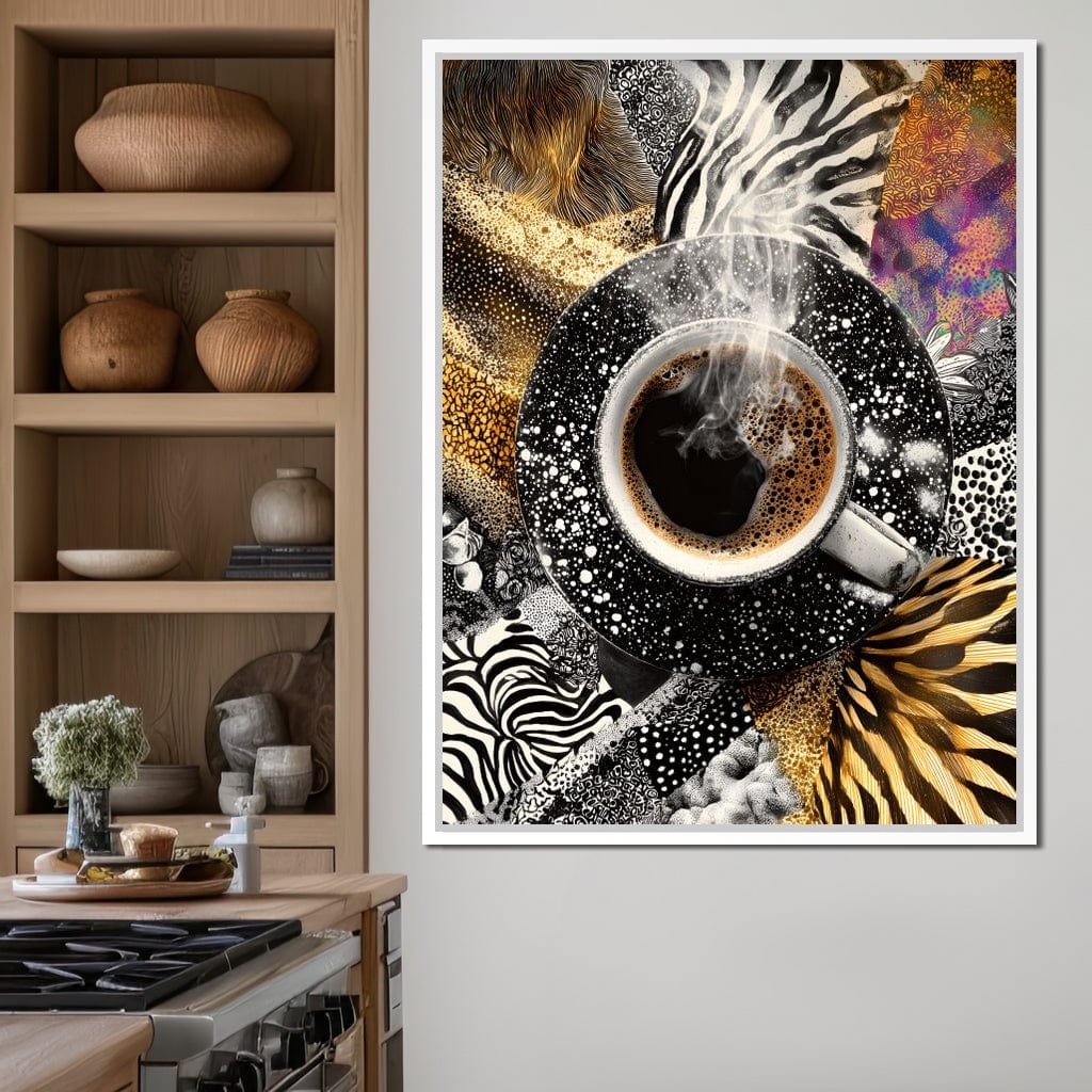 Cosmic Coffee Safari Dream Canvas Wall Art