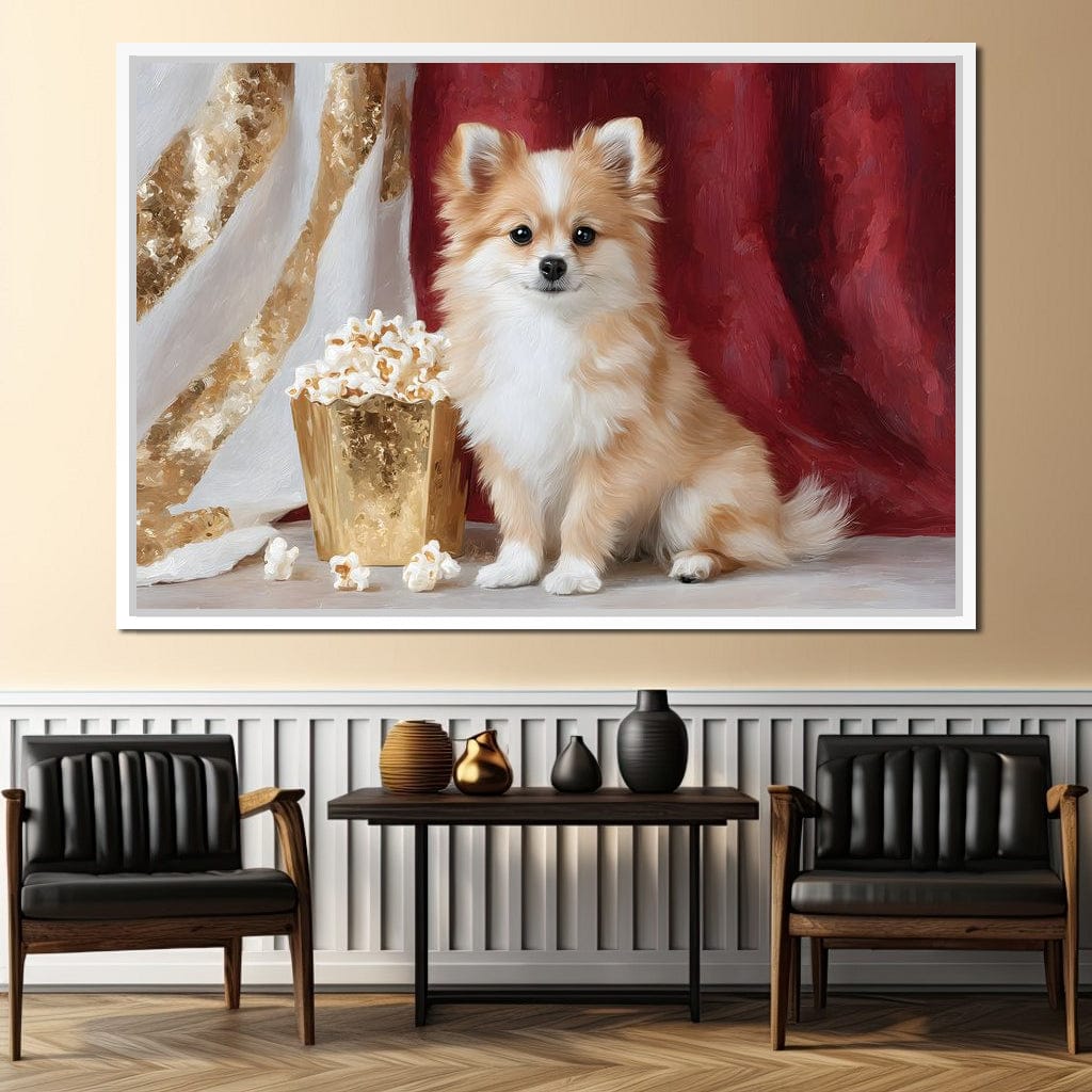 Pomeranian Popcorn Soiree Canvas Wall Art