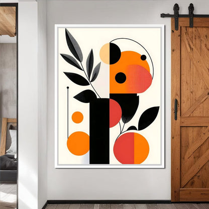 Mid Century Citrus Geometry Canvas Wall Art