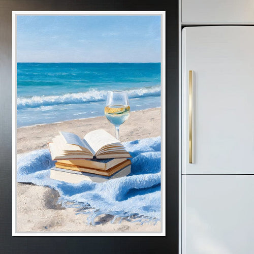 Seaside Pages and Chardonnay Bliss Canvas Wall Art