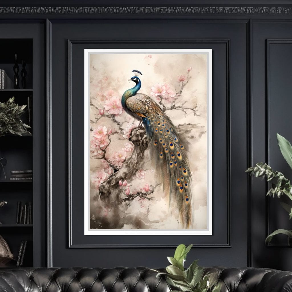 Longtailed Peacock Canvas Wall Art