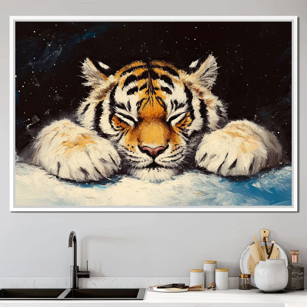 Slumbering Tiger Canvas Wall Art