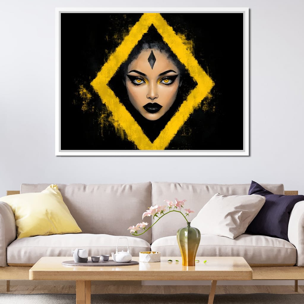 Golden Stare of Midnight Queen Canvas Wall Art