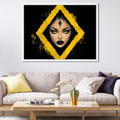 Golden Stare of Midnight Queen Canvas Wall Art