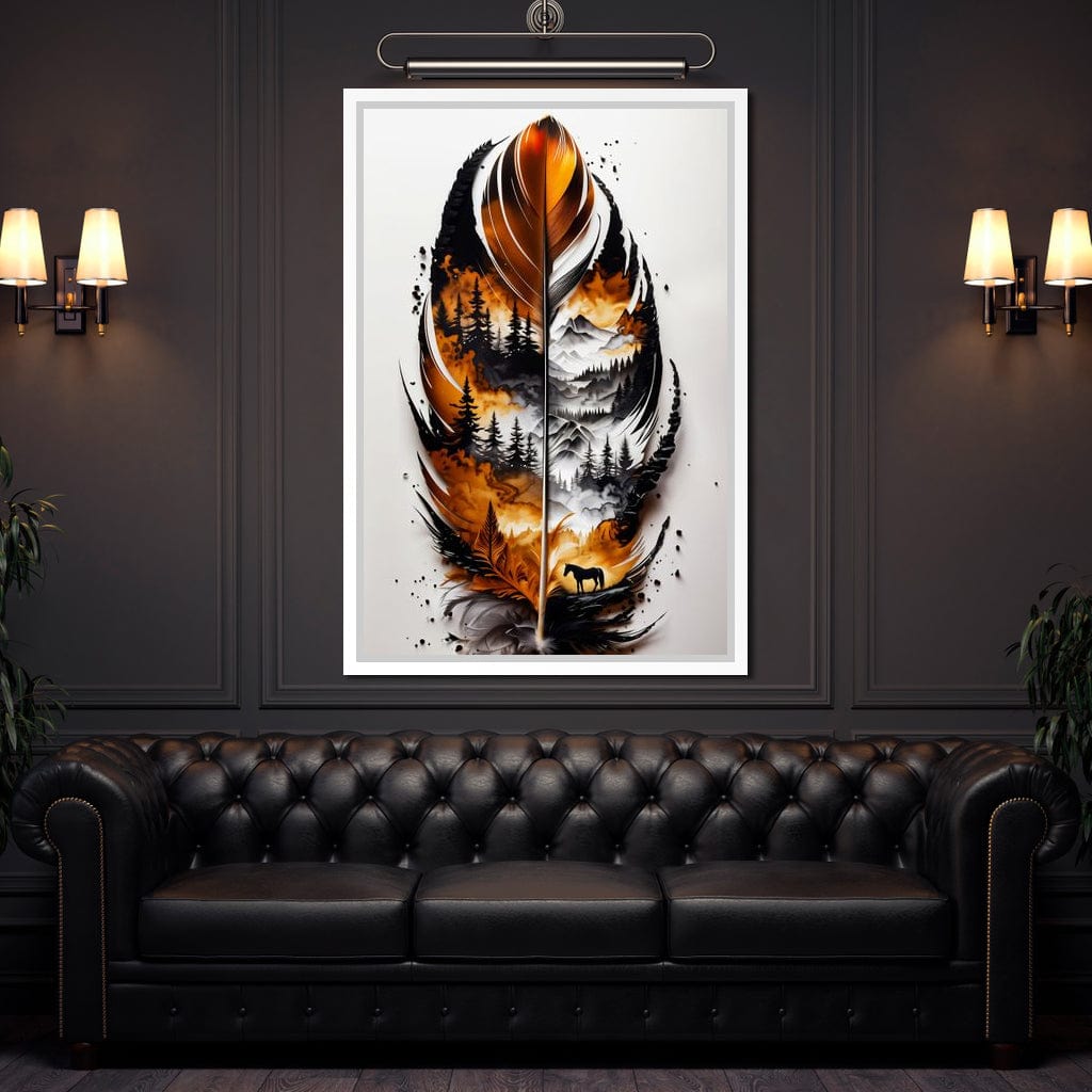Nature in a Feather Canvas Wall Art