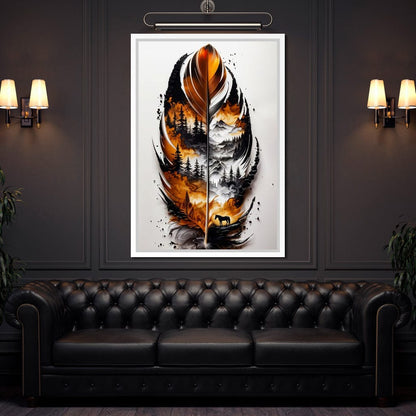 Nature in a Feather Canvas Wall Art
