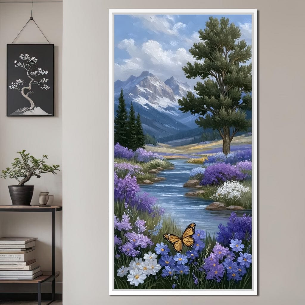 Mountain Meadow Butterfly Serenity Canvas Wall Art