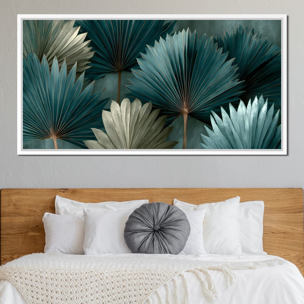 Verdant Palms Held By Time Canvas Wall Art