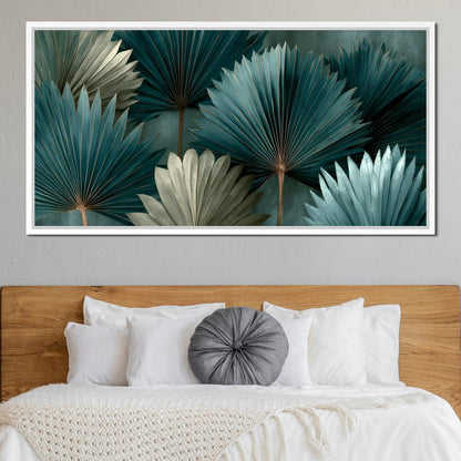 Verdant Palms Held By Time Canvas Wall Art