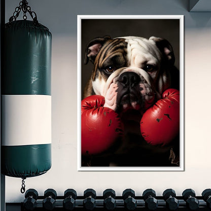 Bulldog Pugilist Canvas Wall Art