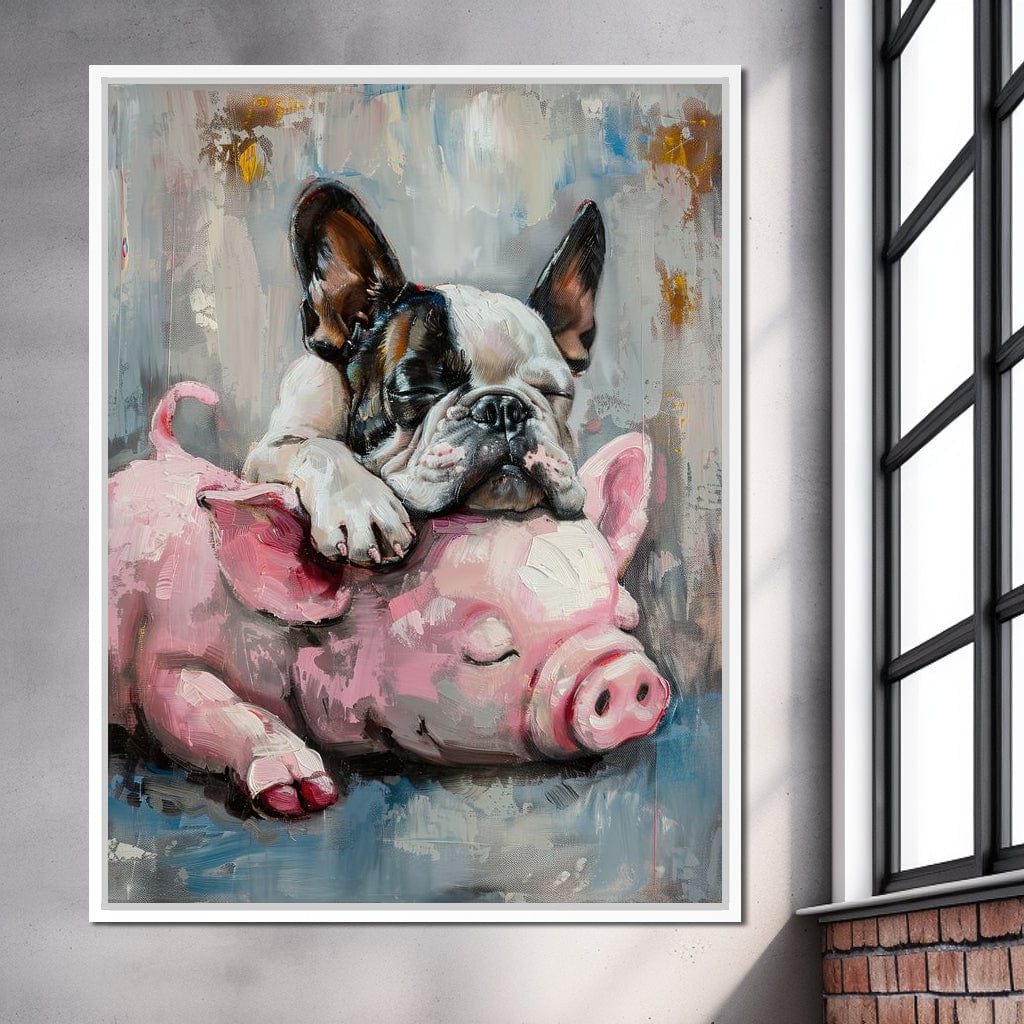 Frenchie Piglet Dreamy Den Canvas Wall Art