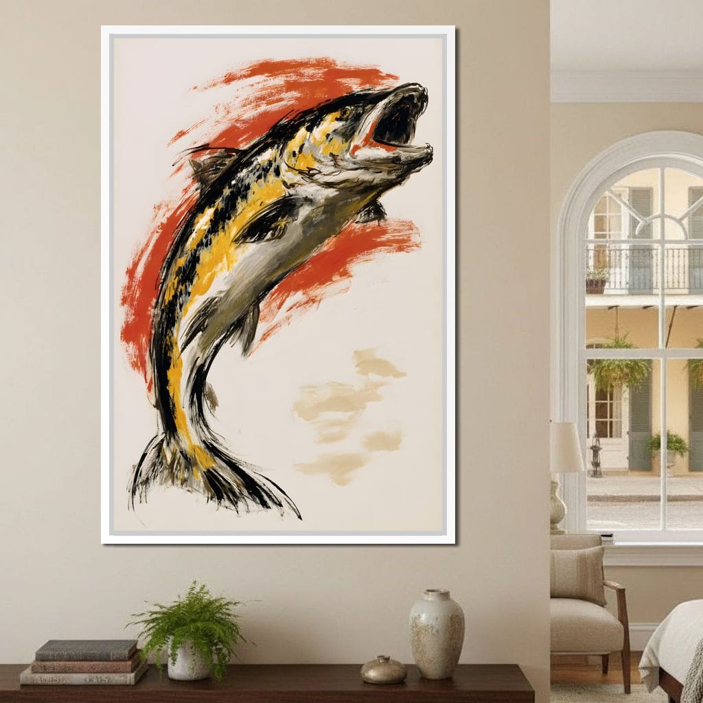 Leaping Through The Vivid Current Canvas Wall Art