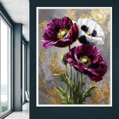 Golden Poppy Petal Sonata Canvas Wall Art