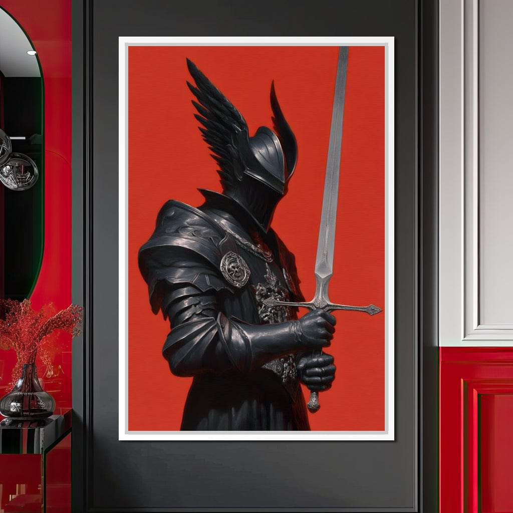 Midnight Vanguard Knight Oath Canvas Wall Art