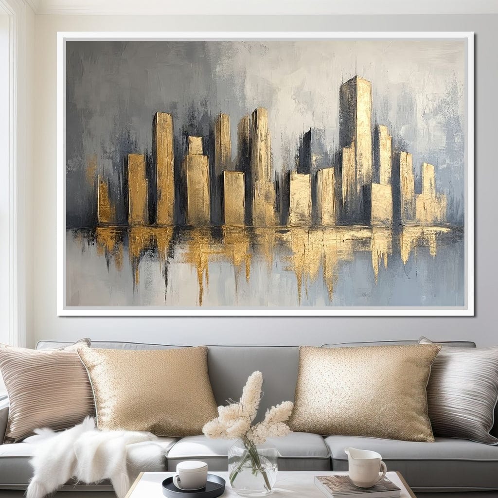 Golden Skyline Canvas Wall Art
