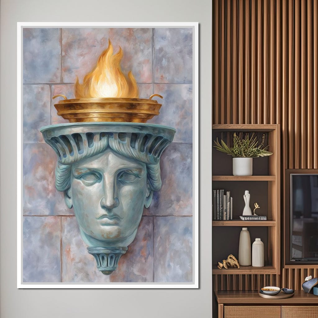 Liberty Torch Flame Portrait Canvas Wall Art