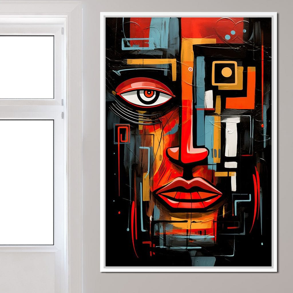 Twilight in Cubist Metropolis Canvas Wall Art