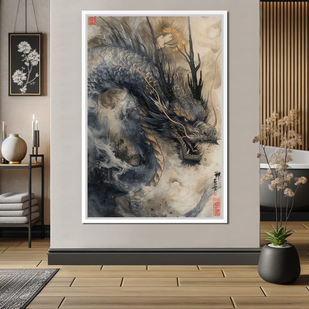 Mystic Dragon Tempest Canvas Wall Art