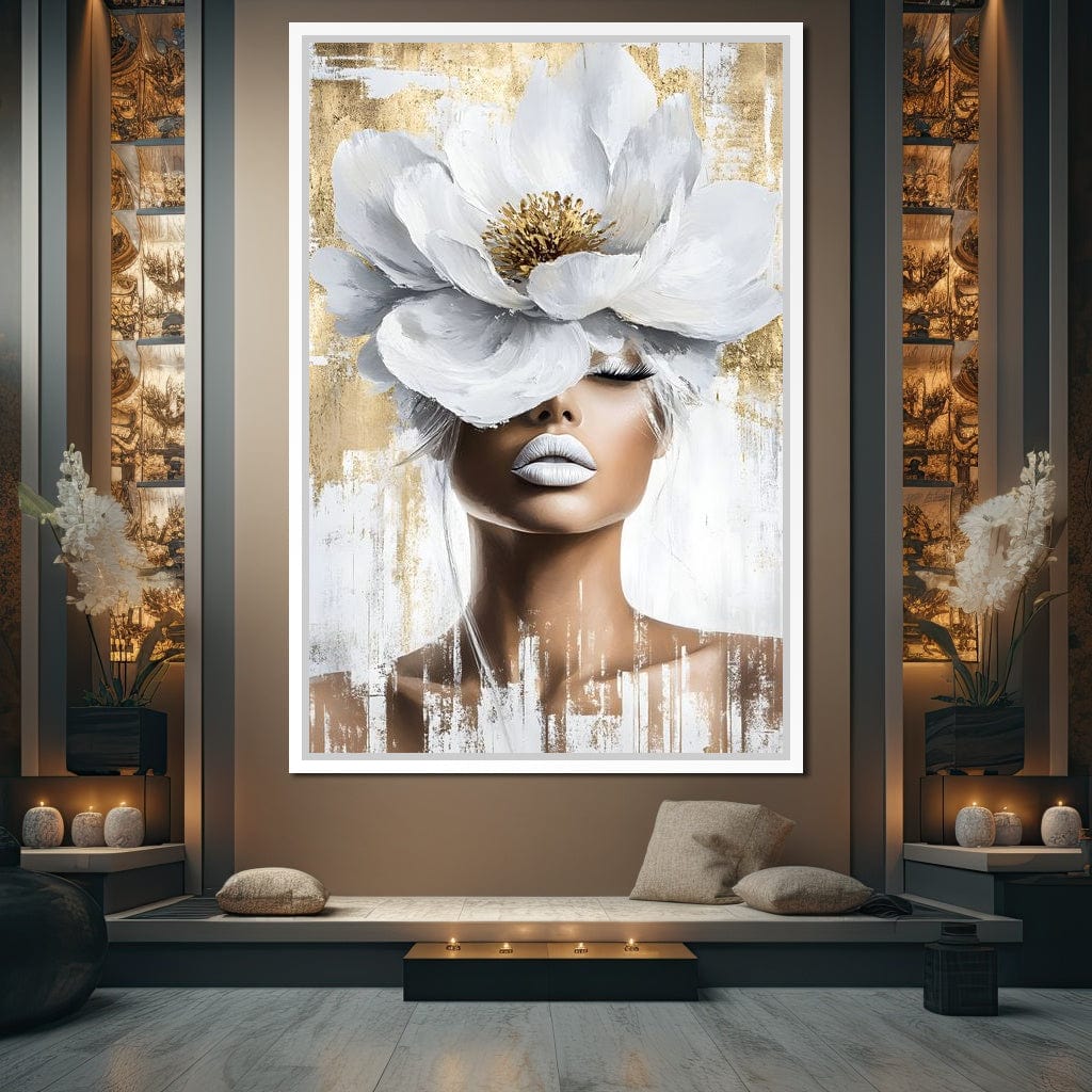 Petals of Golden Elegance Canvas Wall Art