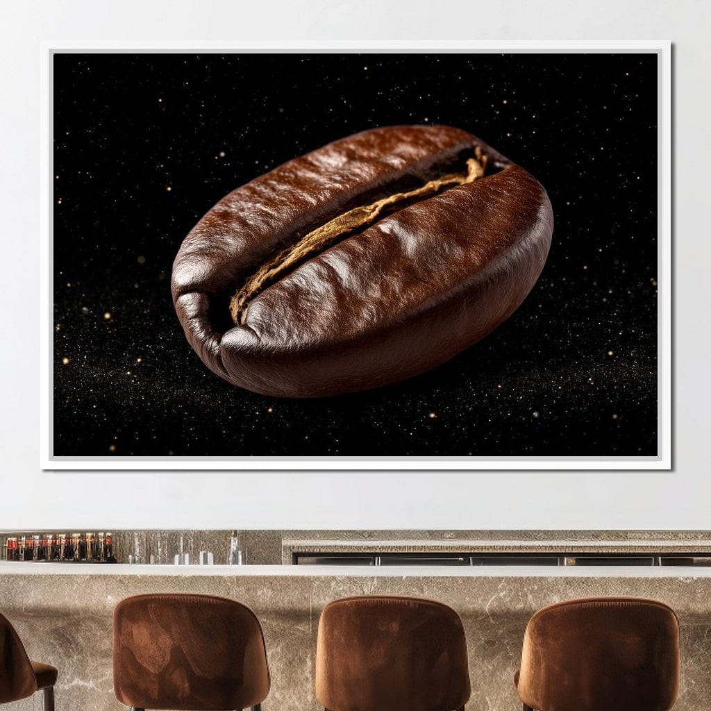 Cosmic Coffee Bean Orbit Canvas Wall Art