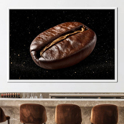 Cosmic Coffee Bean Orbit Canvas Wall Art