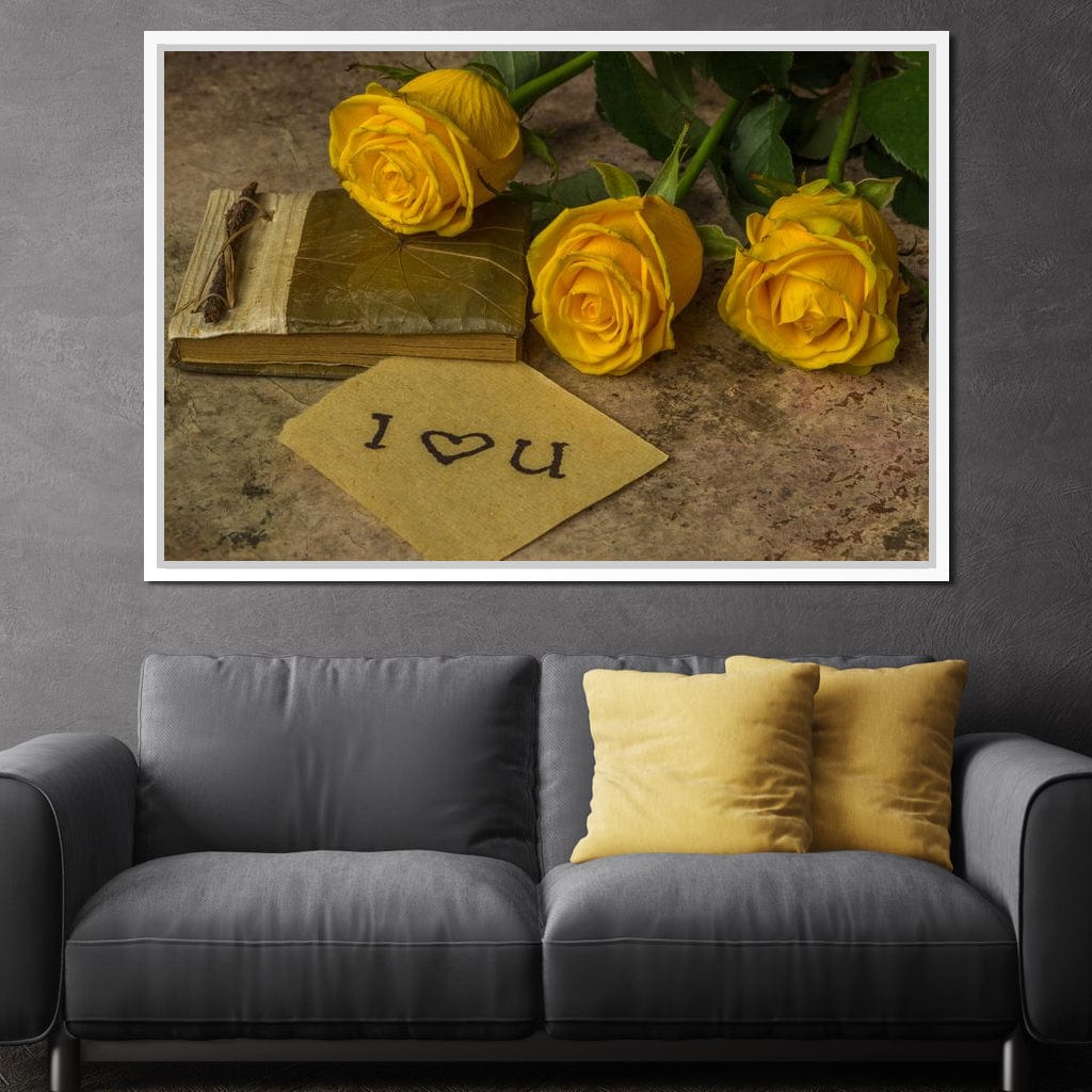 Yellow Roses Canvas Wall Art
