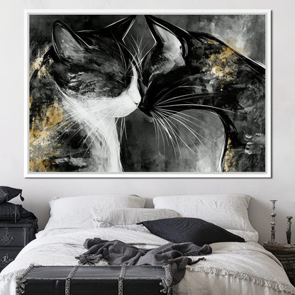 Gentle Connection Of Midnight Souls Canvas Wall Art
