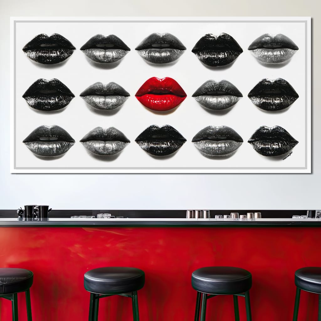 Sensual Lips Bold Defiance Canvas Wall Art