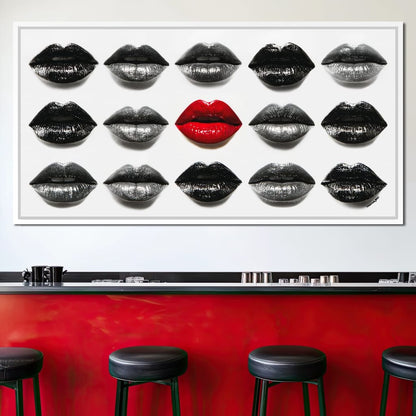 Sensual Lips Bold Defiance Canvas Wall Art