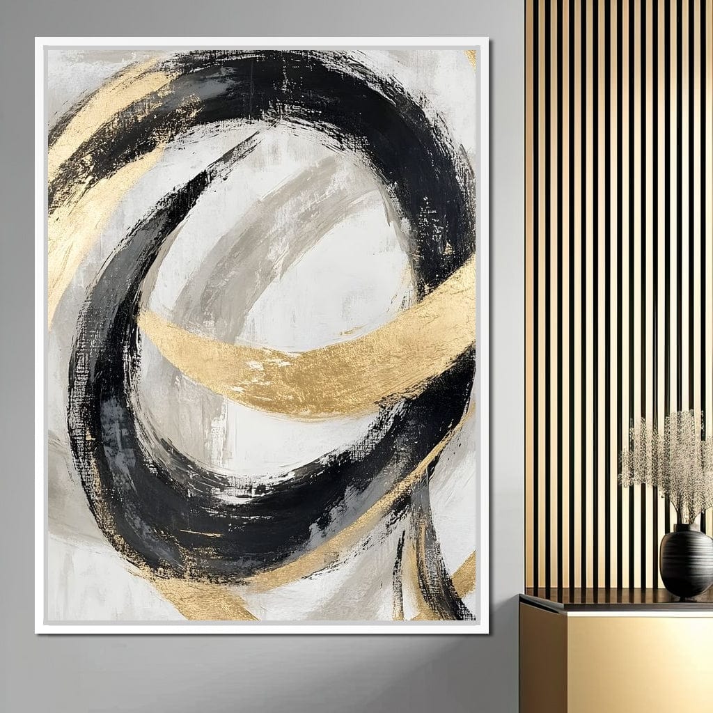 Golden Flow Rhythms Canvas Wall Art