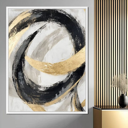 Golden Flow Rhythms Canvas Wall Art