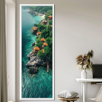 Coastal Serenity Bungalows Canvas Wall Art
