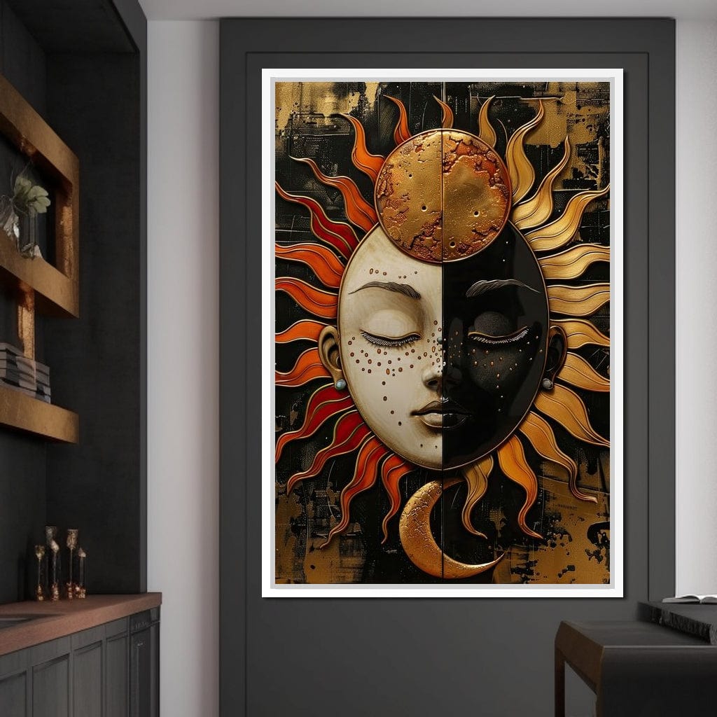 Solar Lunar Symbiosis Canvas Wall Art