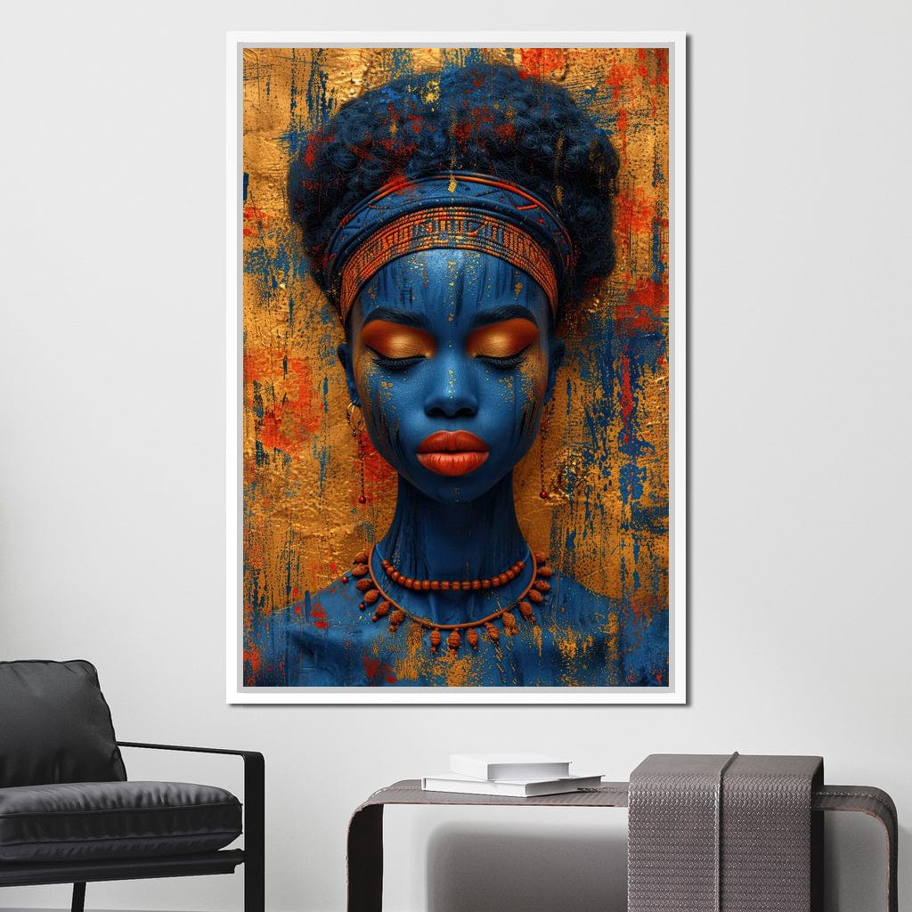 Sapphire Dreams Golden Peace Canvas Wall Art