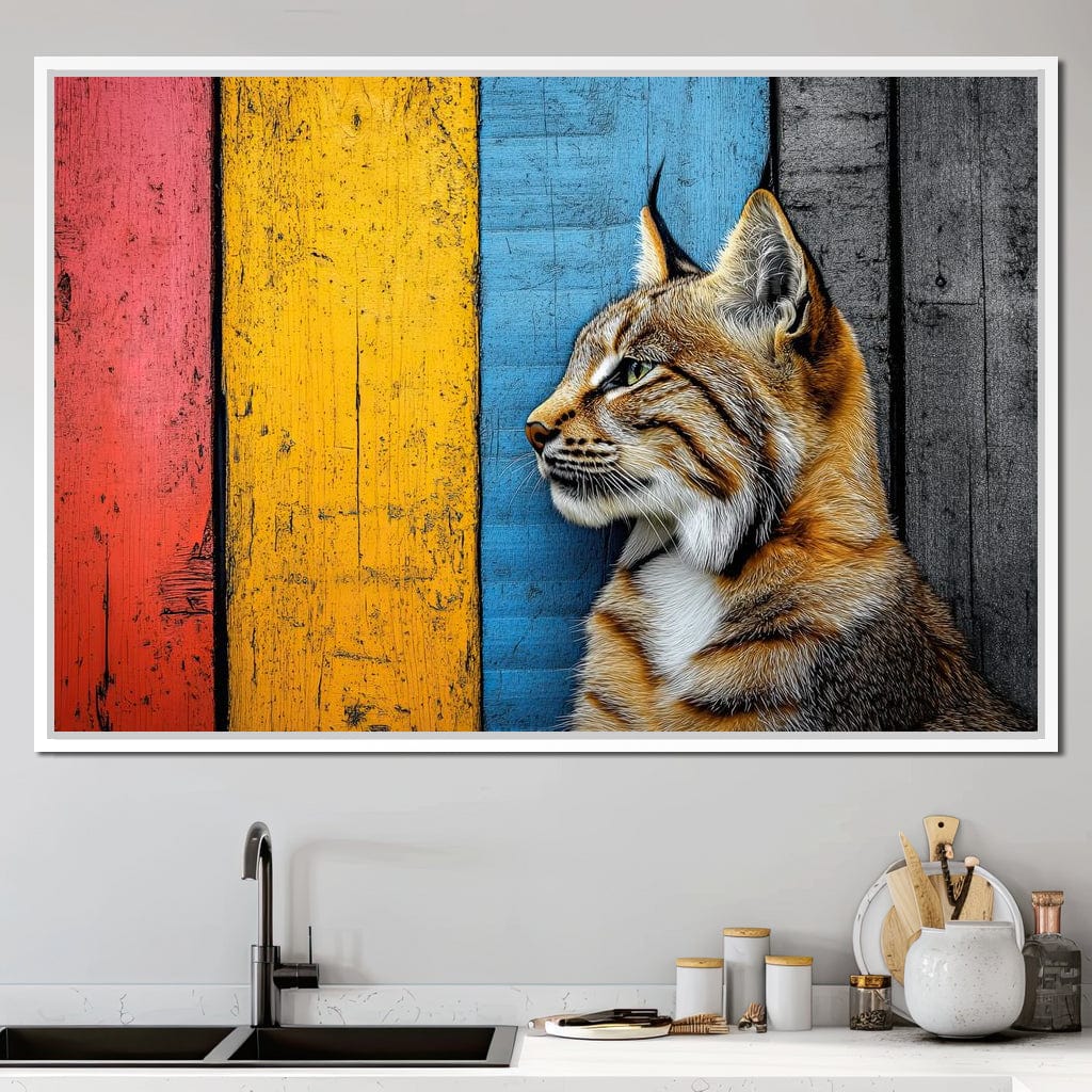 Wild Elegance Against Color Stripes Canvas Wall Art