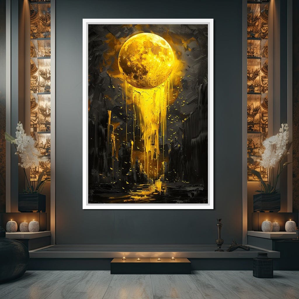Golden Monolith Meltdown Canvas Wall Art