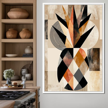 Geometric Still Life of Tropical Pineapple Canvas Wall Art