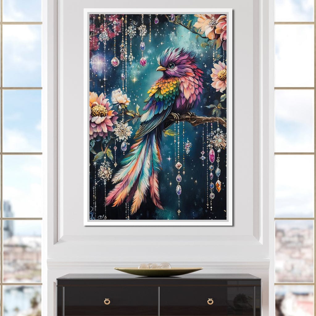 Enchanted Jewel Toned Bird Fantasy Canvas Wall Art