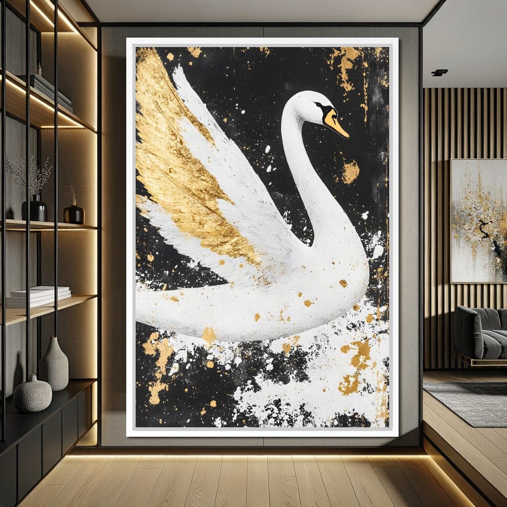 Elegant Graceful Swan Radiance Canvas Wall Art