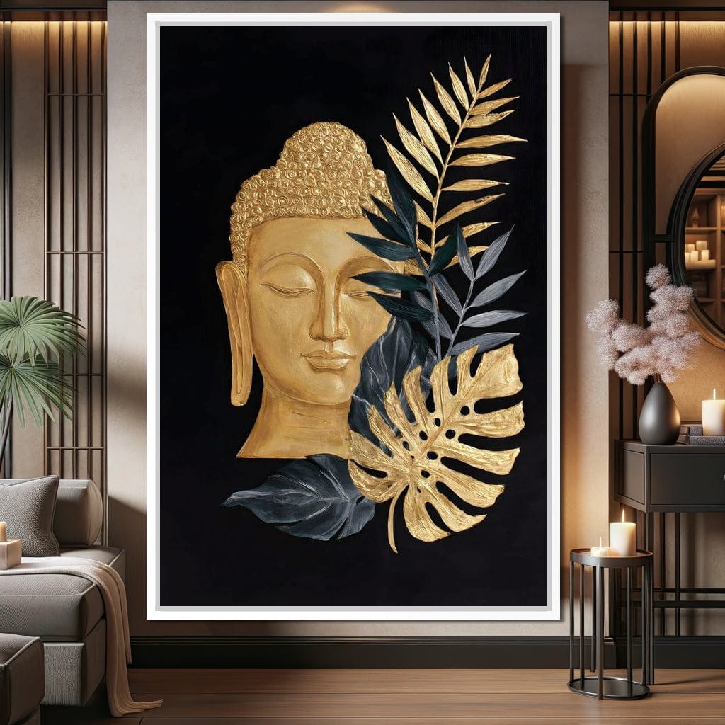 Golden Buddha Botanical Calm Canvas Wall Art