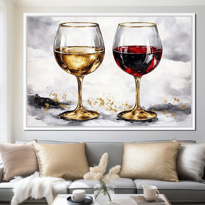 Red & White Wine Canvas Wall Art