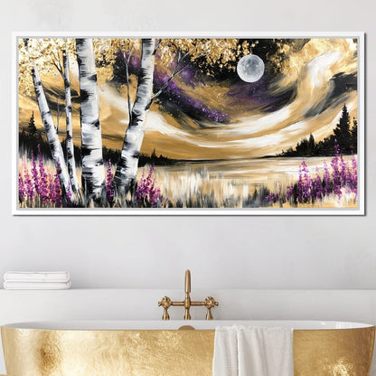 Golden Solstice Over The Purple Wilds Canvas Wall Art